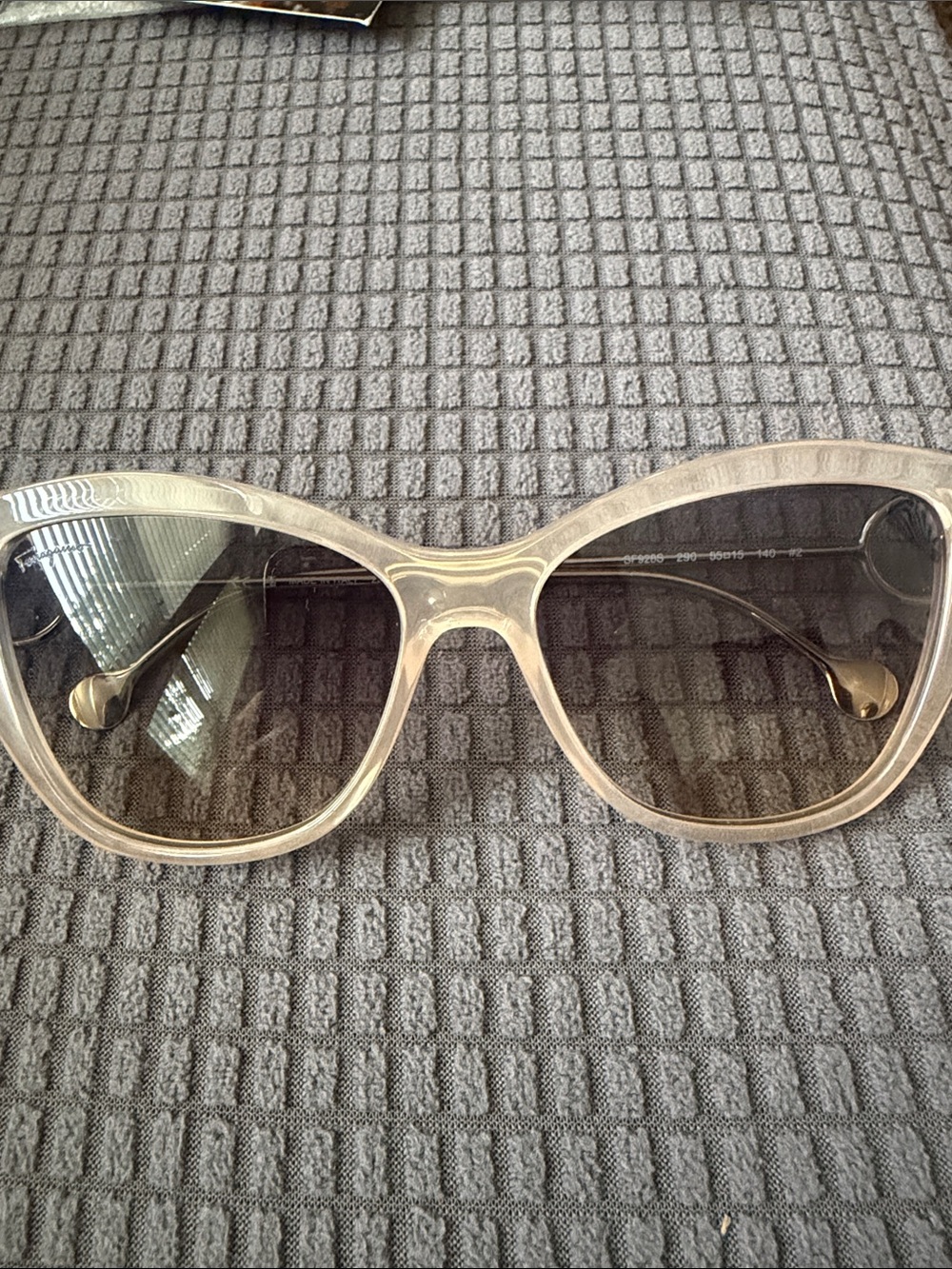 Salvatore Ferragamo authentic Clear Frame Women's Sunglasses with Gray Lens